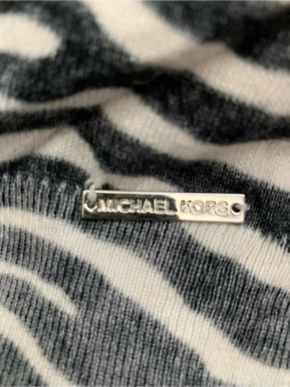 Michael Kors Black & White Zebra V-Neck Sweater